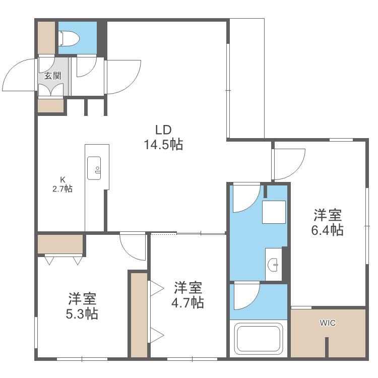 HIGH RESIDENCE YAMAHANA(3LDK/3階)の間取り写真