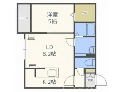 NOON伏見(1LDK/1階)の間取り写真