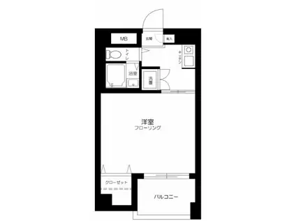 シティオ多摩川(1K/4階)の間取り写真