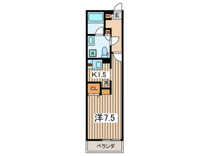 リブリ西谷(1K/1階)の間取り写真