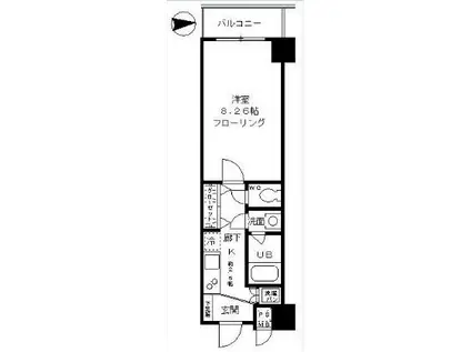 シルフィード東品川(1K/3階)の間取り写真