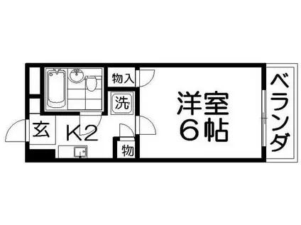 ハリマシリーズV(1K/2階)の間取り写真
