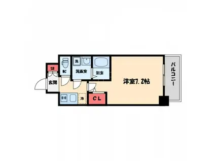 LUMINOUS桜川(1K/14階)の間取り写真