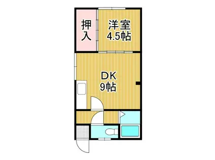 コーポ大友I(1DK/3階)の間取り写真