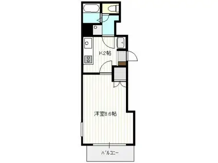 的場Yビル(1K/3階)の間取り写真