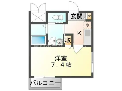 レヴィア(1K/3階)の間取り写真