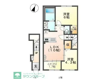 西金野井アパート工事(2LDK/2階)の間取り写真