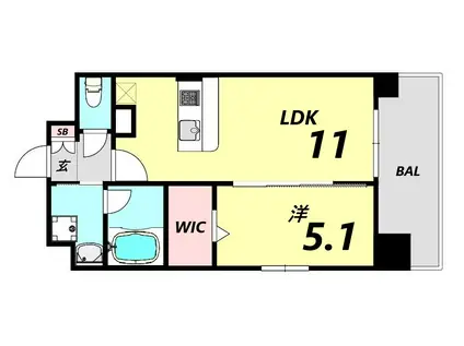グランネクサス船橋町(1LDK/3階)の間取り写真