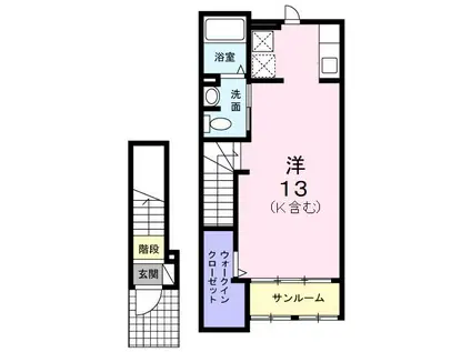 ア ミ アイレ 神の倉(1K/2階)の間取り写真