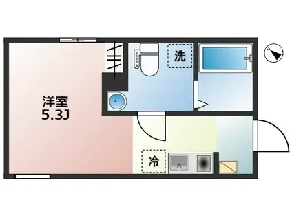 オアシス五反野(ワンルーム/1階)の間取り写真