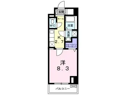 ユーフォリア(1K/1階)の間取り写真