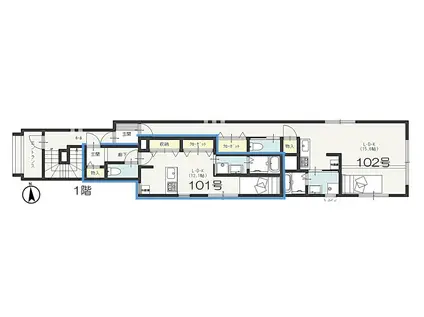 CLASSIC ONE(ワンルーム/1階)の間取り写真