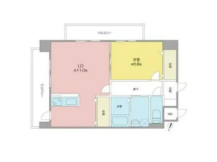 グランシャリオ覺王山(1LDK/8階)の間取り写真