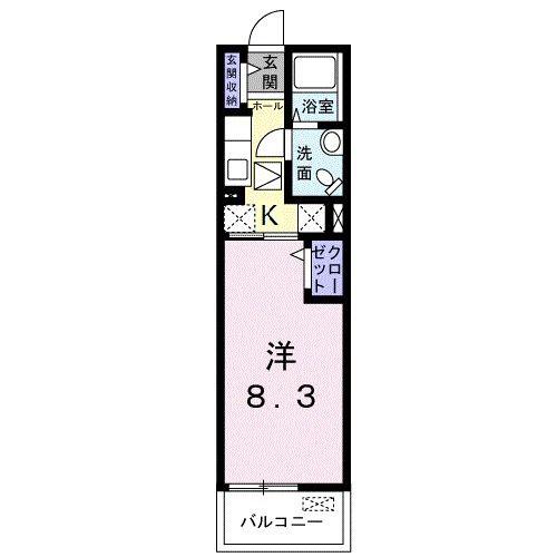 ヴィラドムス(1K/1階)の間取り写真