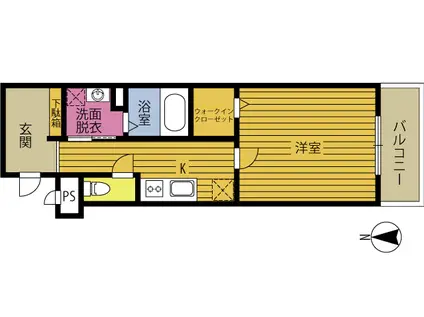 DIA RESTO若草(1K/4階)の間取り写真