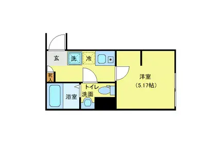 URBAN LUXE(1K/4階)の間取り写真