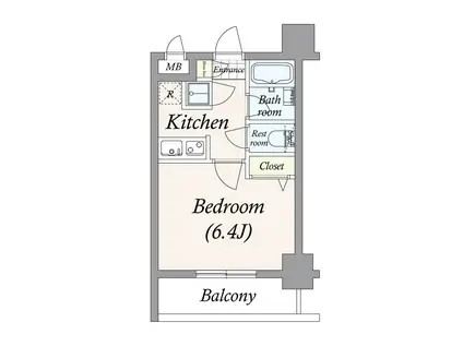 パレステュディオ芝浦(1K/6階)の間取り写真