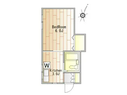 バレンタイン中目黒NO.1(1K/1階)の間取り写真