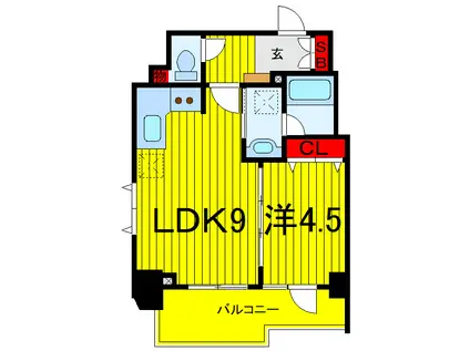 ダイナシティ浮間公園(1LDK/1階)の間取り写真