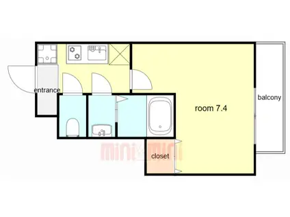 ROOST南武庫之荘(1K/4階)の間取り写真