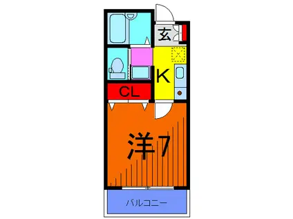 GRANDEUR NISHIKAMEARI(1K/2階)の間取り写真