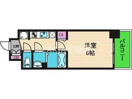 プレサンス長堀通グレイタス(1K/5階)の間取り写真