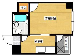 コーポ紀本(1K/3階)の間取り写真