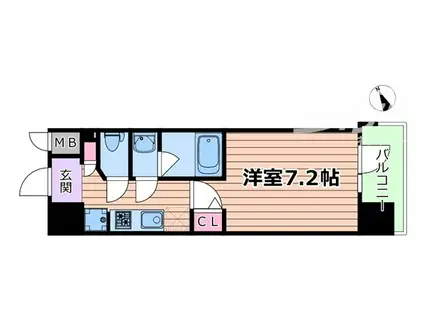 スプランディット十三本町(1K/11階)の間取り写真