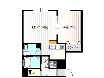 D SQUARE(1LDK/1階)の間取り写真