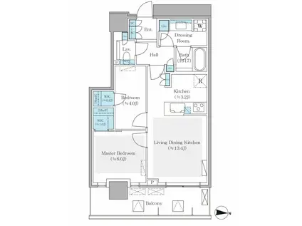 パークシティ中野ザタワー ブリーズ(2LDK/11階)の間取り写真