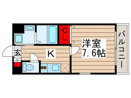 プロスペリティ(1K/2階)の間取り写真