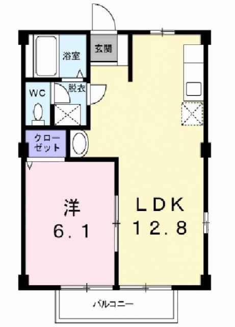 コスモスハイツIII(1LDK/1階)の間取り写真