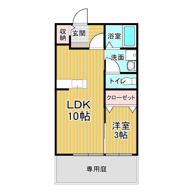 エマーブルI(1LDK/1階)の間取り写真