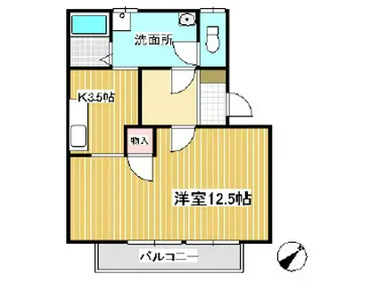 ビルハウス上田2(ワンルーム/2階)の間取り写真