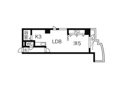 ミラバ札幌中央(1LDK/11階)の間取り写真