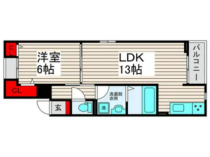 グレイス鹿浜(1LDK/3階)の間取り写真