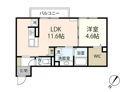 スマイルオン(1LDK/2階)の間取り写真