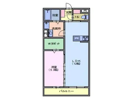 フェルーナ緑の杜(2LDK/2階)の間取り写真