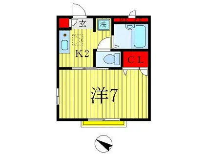 メゾン吉住(1K/1階)の間取り写真