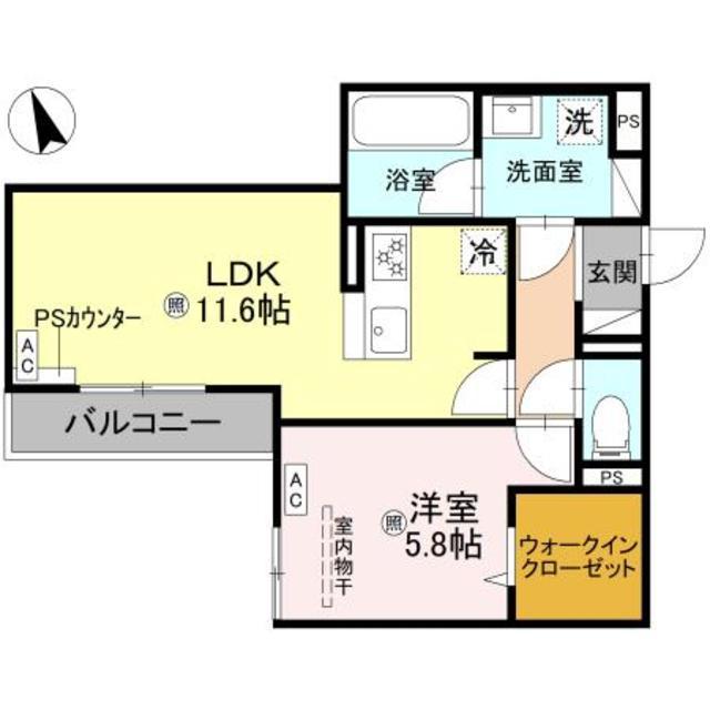 トリシア千躰(1LDK/3階)の間取り写真