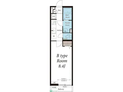 リブリ・草加II(1K/1階)の間取り写真