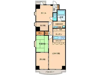 たいらニューカースル(2SLDK/9階)の間取り写真