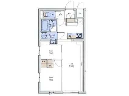 プロスタイルウェルス堀切菖蒲園(2LDK/2階)の間取り写真