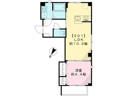 マトーニ ロッシ(1LDK/3階)の間取り写真