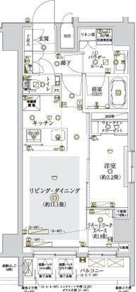 レアライズ浅草V(1LDK/4階)の間取り写真