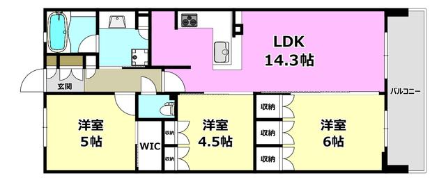 パークナード・レーベン茨木さわらぎ(3LDK/7階)の間取り写真