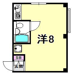 NISHINOMIYA TWIN(ワンルーム/3階)の間取り写真