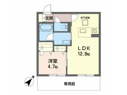 ベンガレンシス A(1LDK/1階)の間取り写真