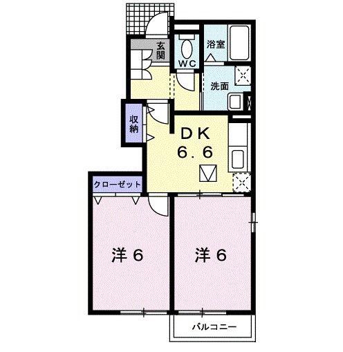 アルバーダ・KI(2DK/1階)の間取り写真