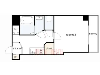 アレス六甲(1K/8階)の間取り写真
